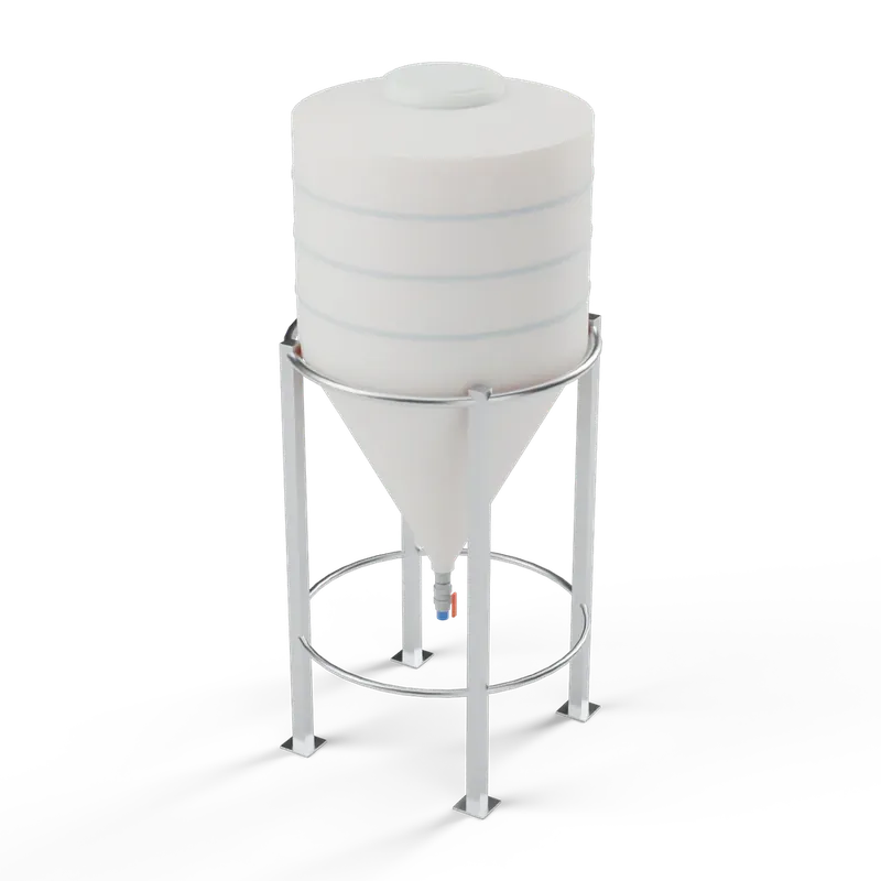 Conical Tank 350 L on Frame, Path Plastics LLDPE, Krasis Valved Outlet