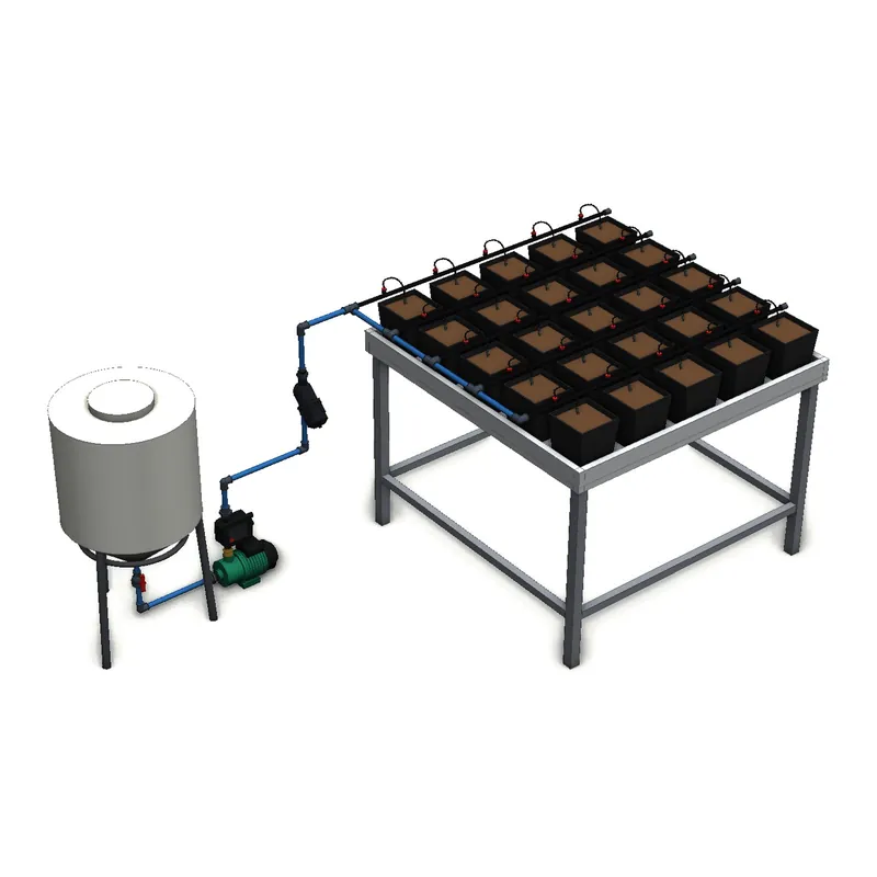 Krasis Sea-of-Green Drip Kit, 1.2 × 1.2 m table, 25 plants